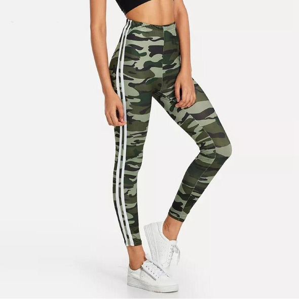 GEO Camouflage Striped Leggings