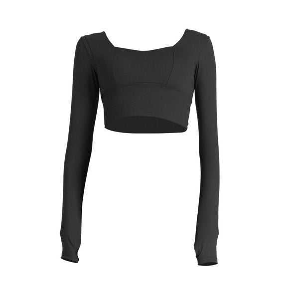 Seamless Range - Workout Crop top Long Sleve with Chest Pad