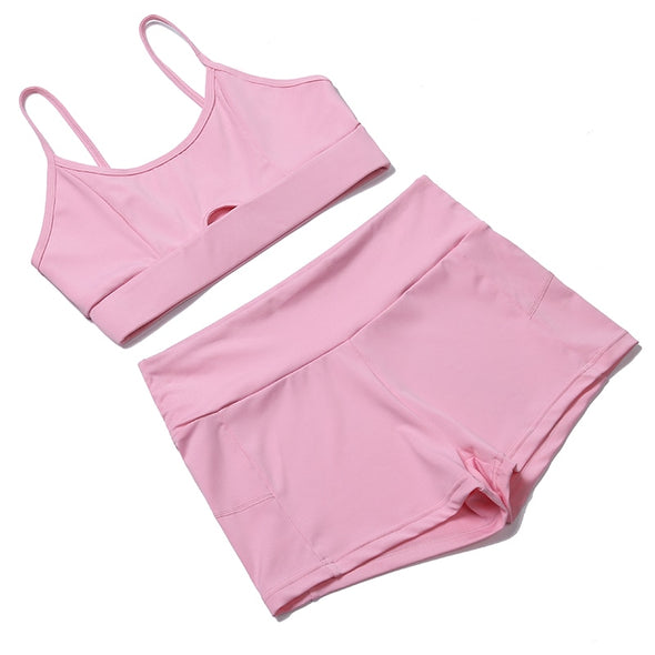 FRESH Yoga 2 Piece Set Crop Top+Shorts