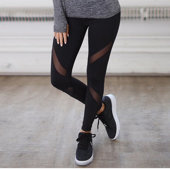 VELOCITY Mesh Patchwork Yoga Leggings