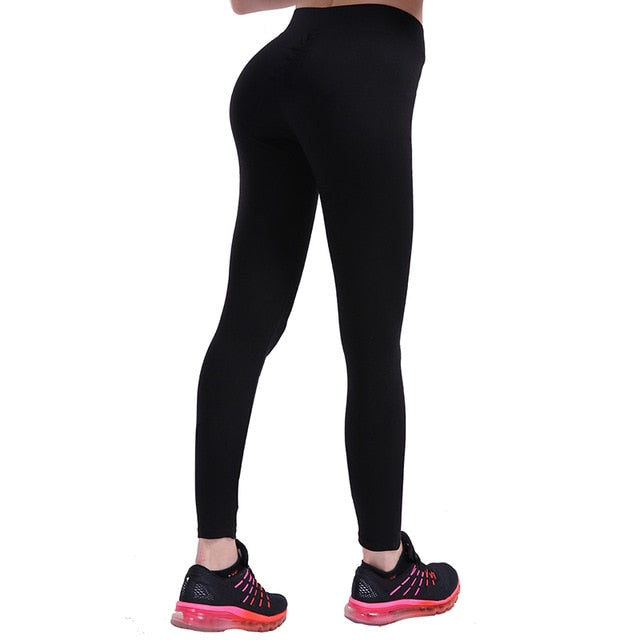High Waist Black Push Up Red Workout Leggings For Women NORMOV Gym